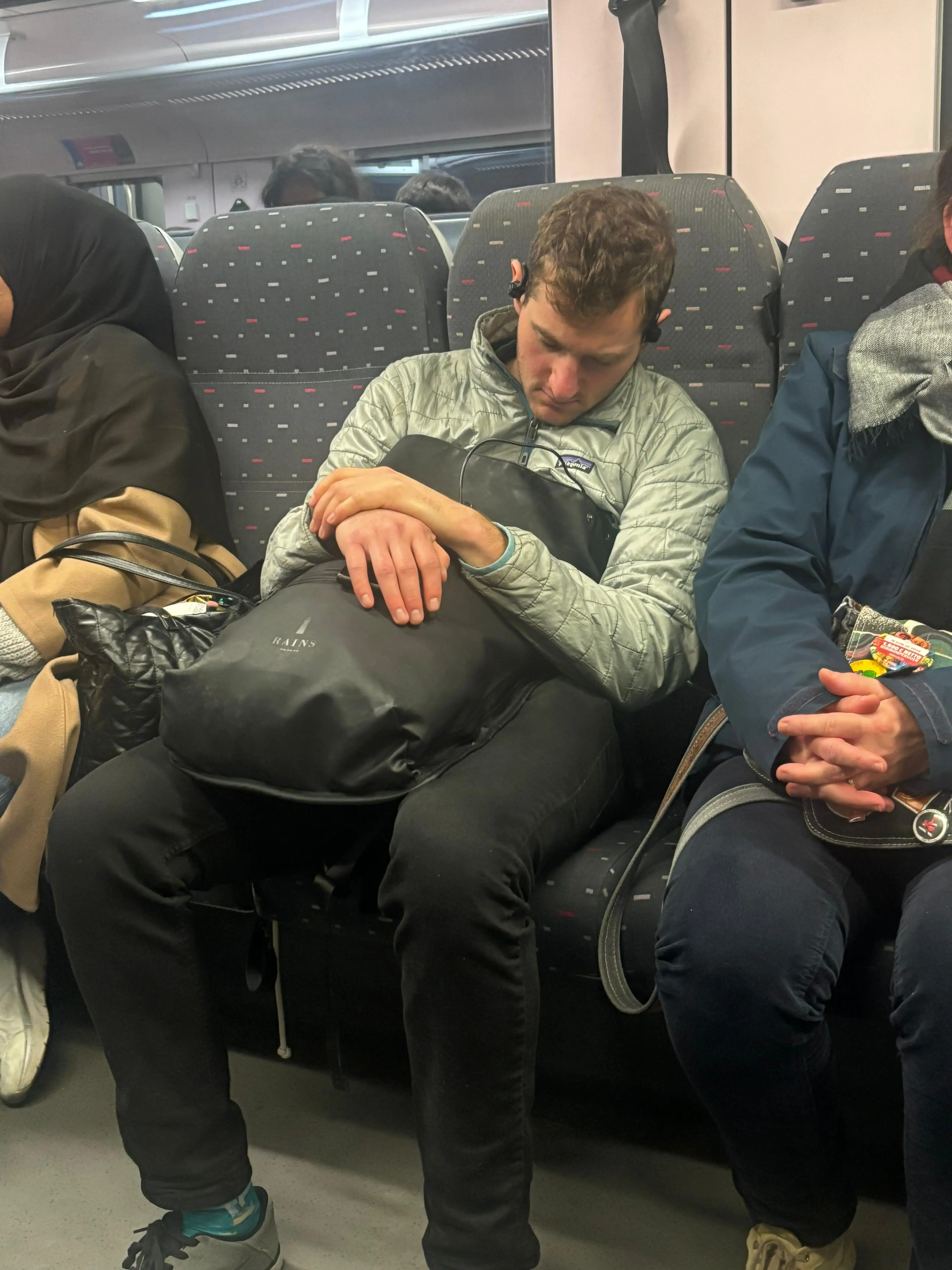 Sleeping on train